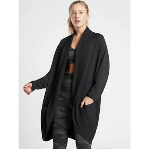 Athleta Ethereal Cocoon Wrap Black S/M Small Medium Lightweight Cardigan